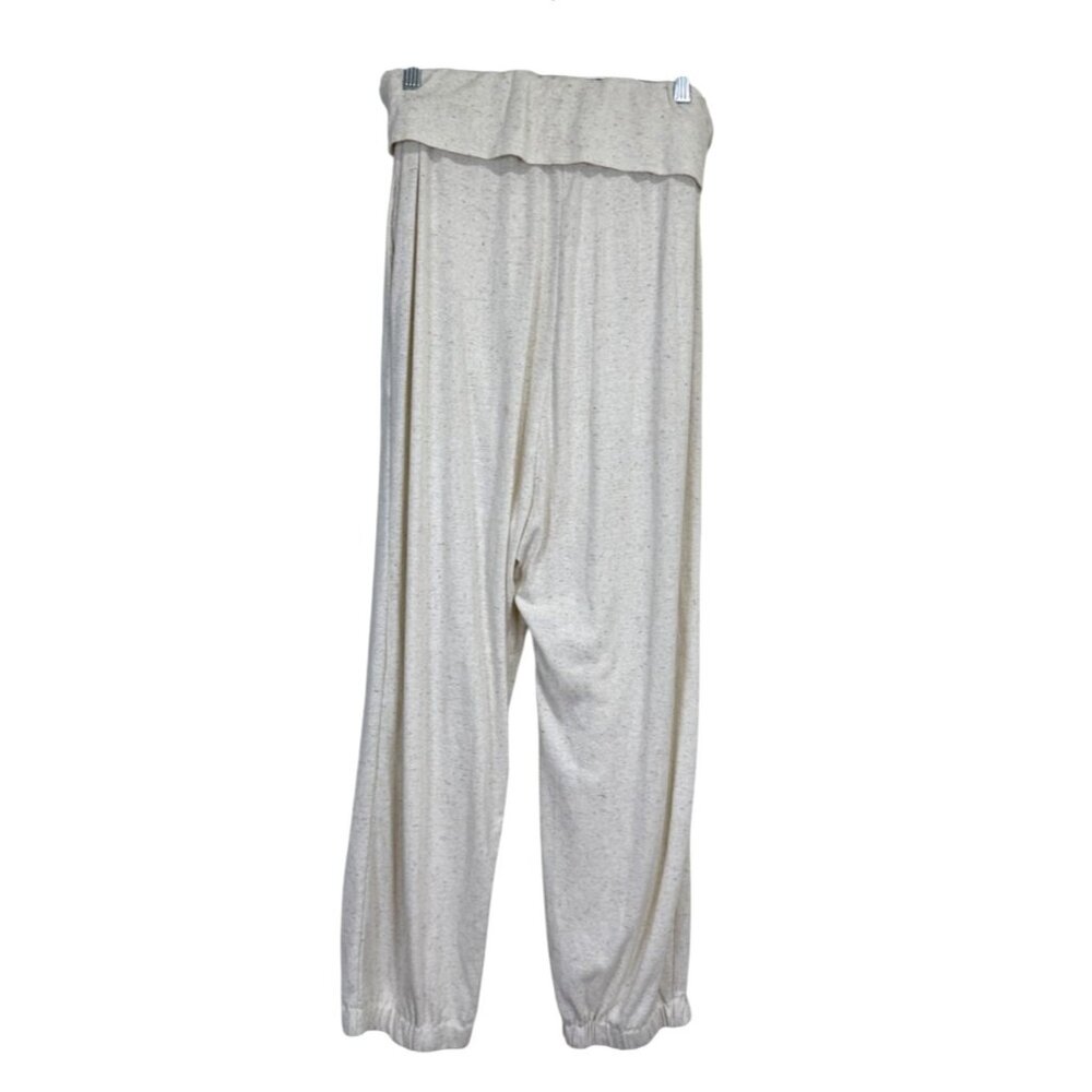Free People Beach Womens Size L Jogger Beige Tie-Waist Lounge Pants - Picture 2 of 7